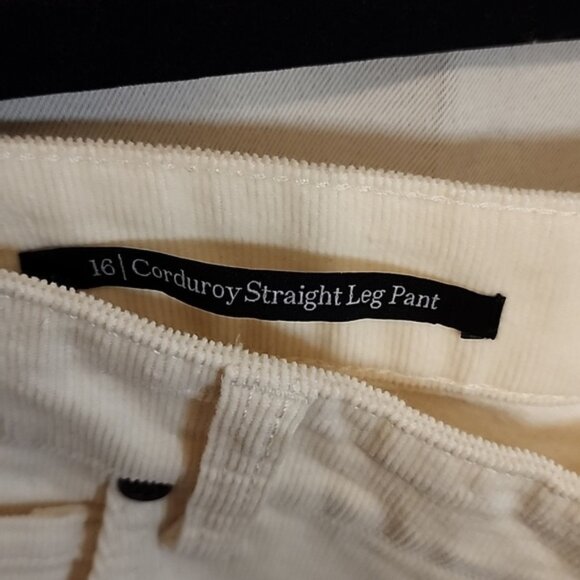 Talbots Corduroy Straight Leg Pant sz 16 Cream - Picture 3 of 7